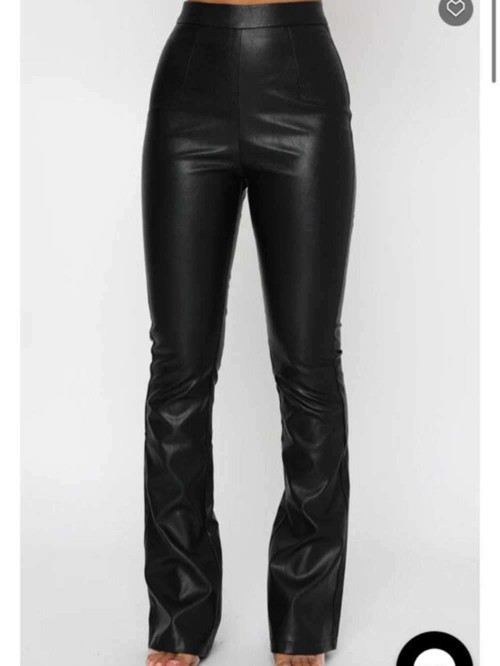 NWT White fox black faux leather high waisted show it off pants - Size Medium